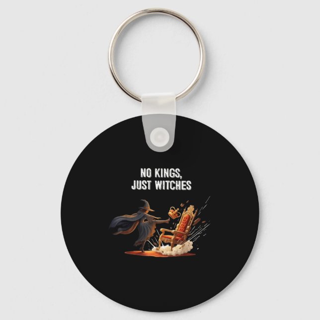 No Kings Just Witches Funny Witchcore Halloween Ar Key Ring (Front)