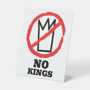 No kings logo, crown red stop sign design