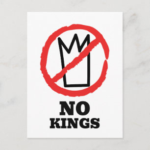 No kings logo, crown red stop sign design postcard