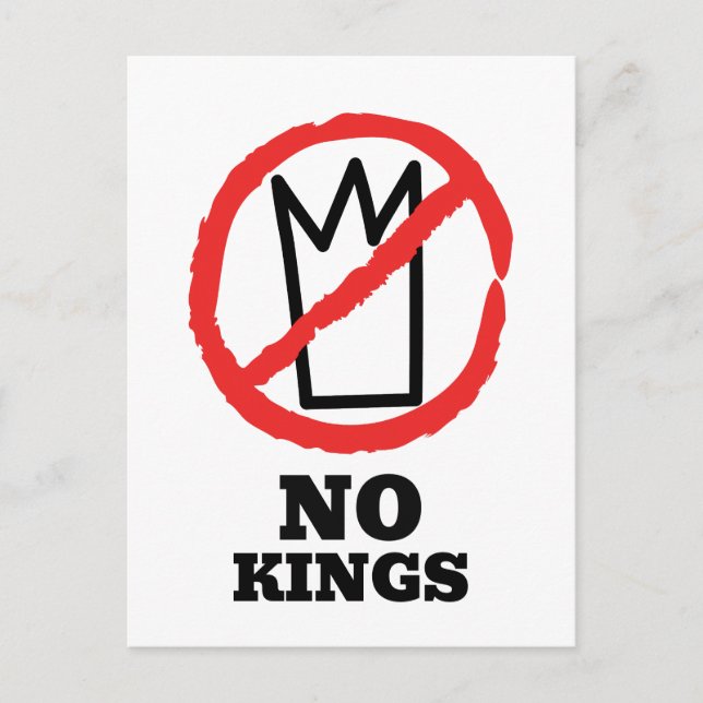 No kings logo, crown red stop sign design postcard (Front)