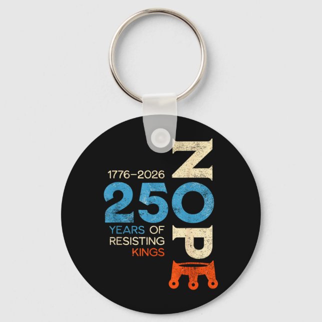 No Kings March 2026 Protest Sign Key Ring (Front)