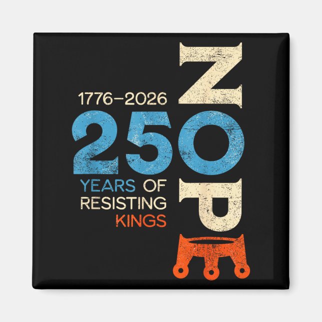 No Kings March 2026 Protest Sign Magnet (Front)