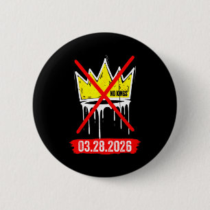 No kings march 28 2026 no kings day us flag vintag 6 cm round badge
