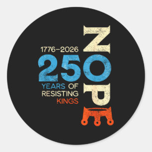 No kings march 28 2026 protest sign  classic round sticker