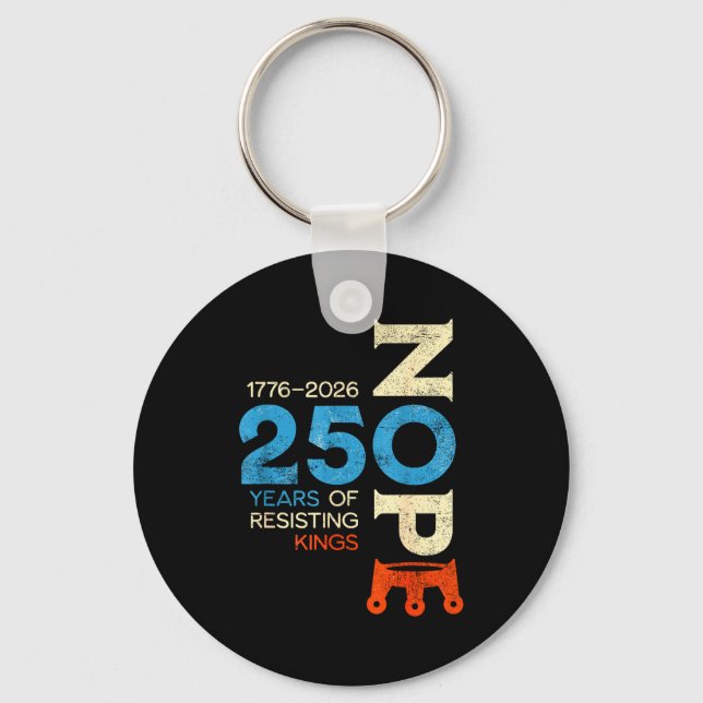 No kings march 28 2026 protest sign  key ring (Front)