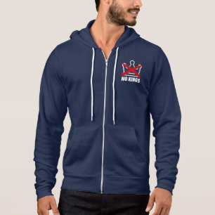 No Kings Minimalist Design Zip Hoodie