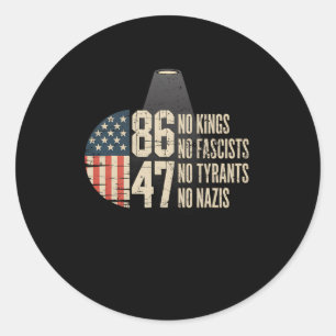 No Kings No Fascists No Tyran Classic Round Sticker