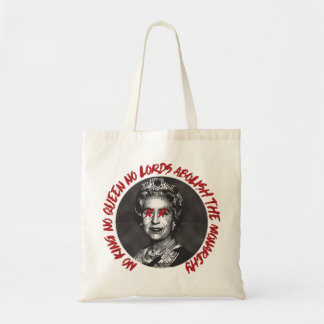 no kings no queens no lords abolish the monarchy tote bag