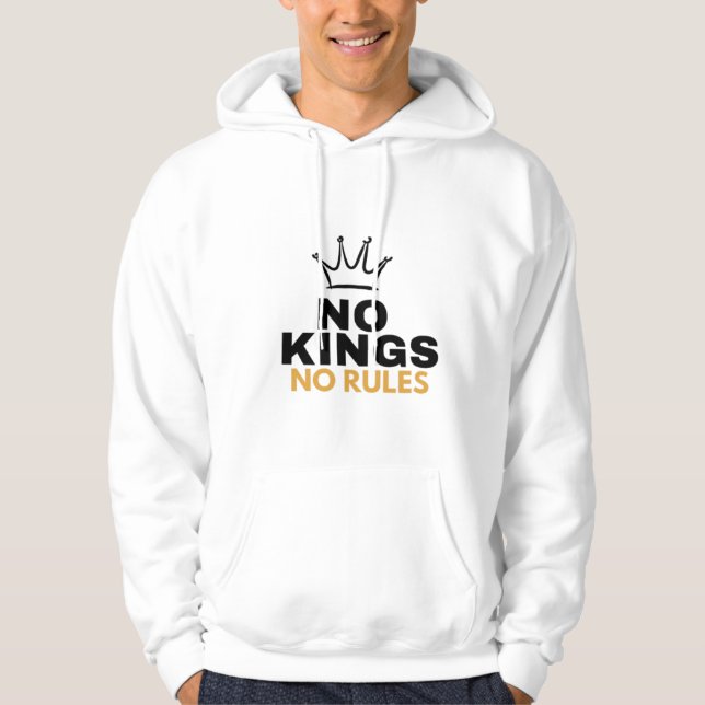No Kings No Rules Minimal Crown Graphic Design |  Hoodie (Front)