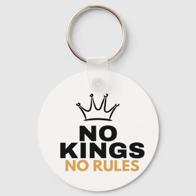 No Kings No Rules Minimal Crown Graphic Design |  Key Ring (Front)