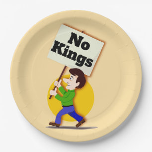 No Kings Paper Plate