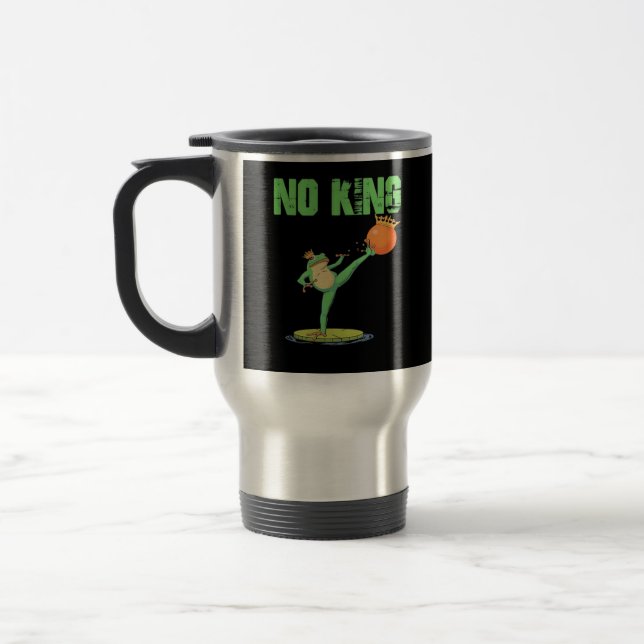 No Kings Portland Frog Protest – Funny Anti-Author Travel Mug (Left)
