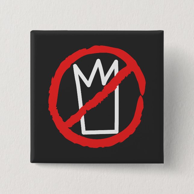 No kings protest crown logo 15 cm square badge (Front)
