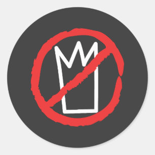 No kings protest crown logo classic round sticker