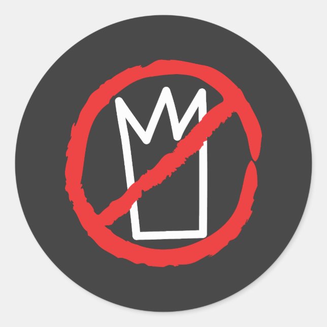 No kings protest crown logo classic round sticker (Front)