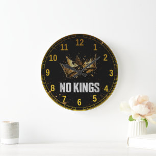 No Kings Protest Large Clock