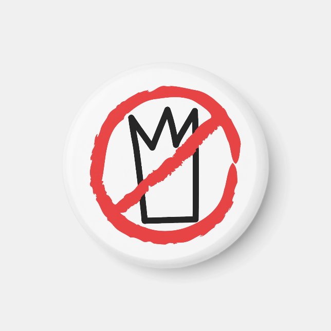 No kings protest logo, no crown red stop sign magnet (Front)