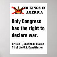 No Kings Protest poster - Right to Declare War