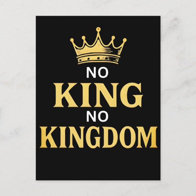 No Kings Protest Sign Vertical 2025 Holiday Postcard (Front)