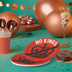 No Kings Protest Symbol Paper Plate