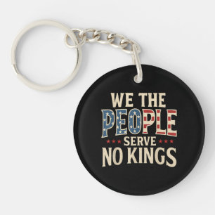 No Kings Retro Patriotic Men Women Key Ring
