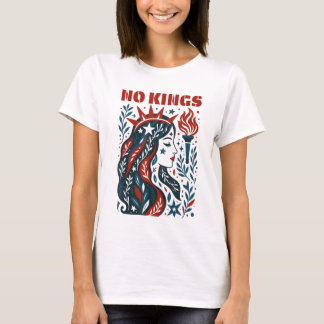No Kings Retro Patriotic Woman Liberty Art 4th Of  T-Shirt