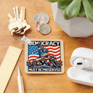 No Kings Save Democracy  Key Ring
