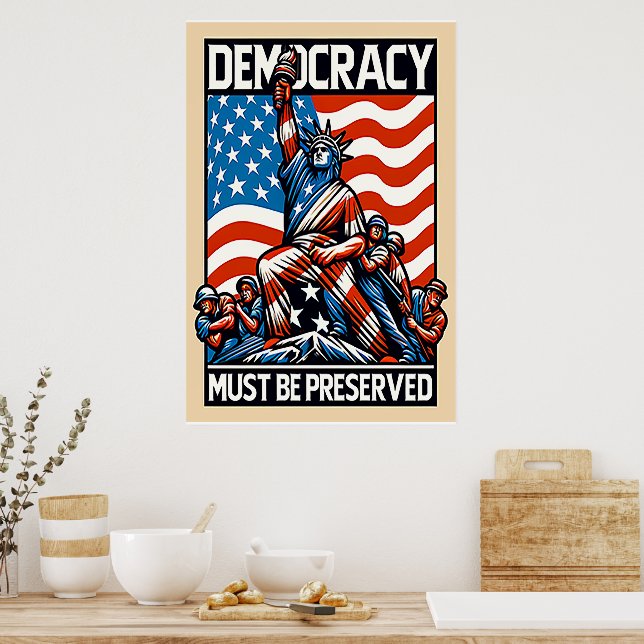 No Kings Save Democracy  Poster (Kitchen)