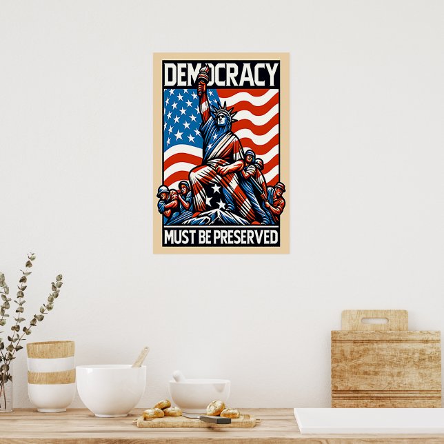 No Kings Save Democracy  Poster (Kitchen)