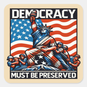 No Kings Save Democracy  Square Sticker