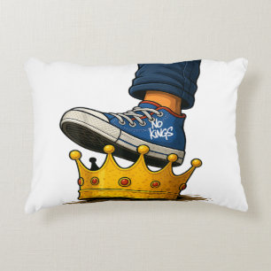 No Kings Shoe On Crown Decorative Cushion