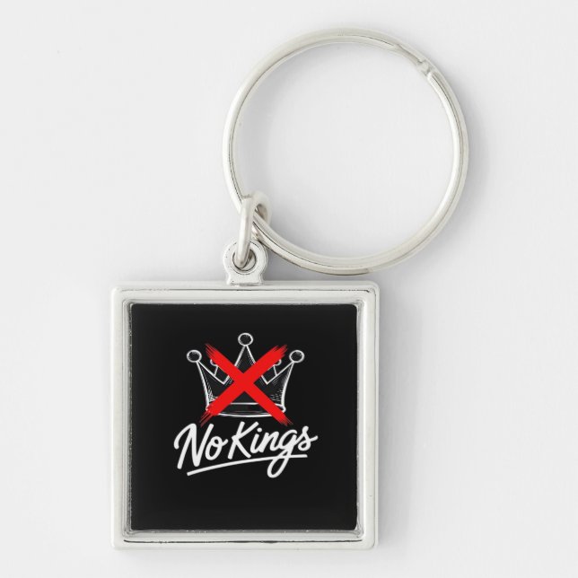 No Kings Simple Crown Artistic Design Key Ring (Front)