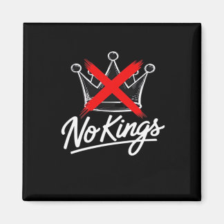 No Kings Simple Crown Artistic Design Magnet