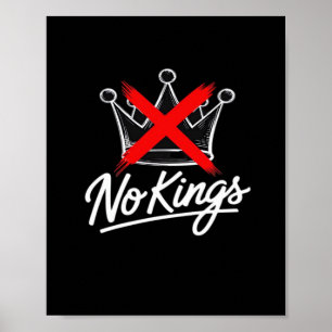 No Kings Simple Crown Artistic Design Poster