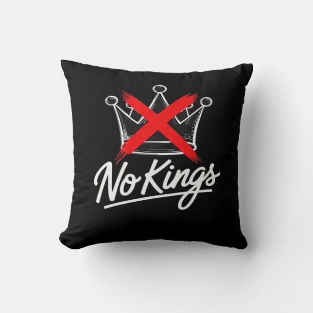 No Kings Simple Crown With Cross Artistic Design Cushion (Front)