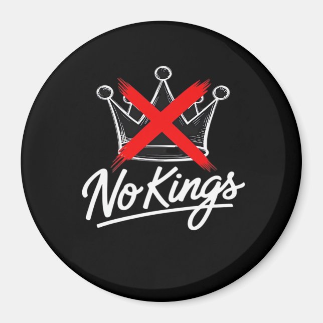 No Kings Simple Crown With Cross Artistic Design Magnet (Front)