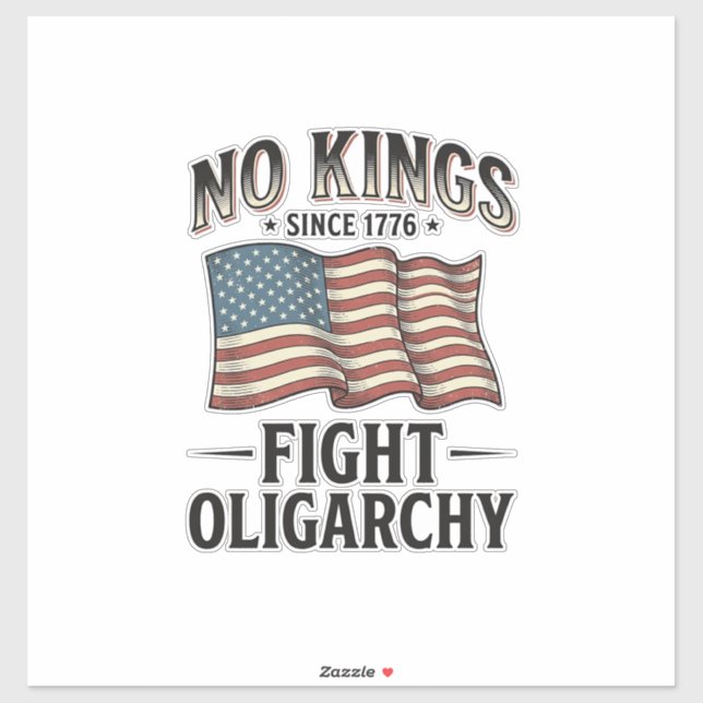 No Kings Since 1776 Fight Oligarchy Vintage Design (Sheet)