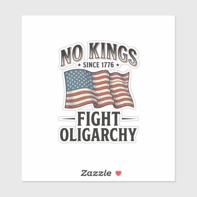 No Kings Since 1776 Fight Oligarchy Vintage Design (Sheet)