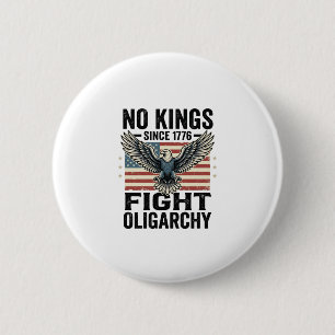 No Kings Since 1776 Patriotic Eagle Vintage Shirt  6 Cm Round Badge