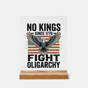 No Kings Since 1776 Patriotic Eagle Vintage Shirt  Acrylic Sign