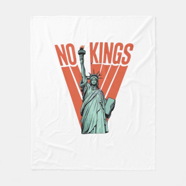 No Kings Statue Of  Protest  American Classic Fleece Blanket (Front)