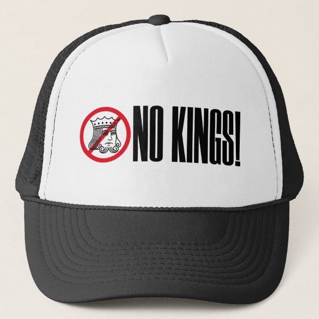 NO KINGS! - Trump Protest - Snapback - Trucker Hat (Front)