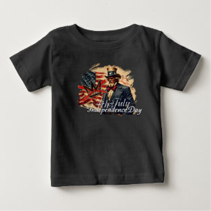 No Kings Uncle Sam Independence Day Art Baby T-Shirt