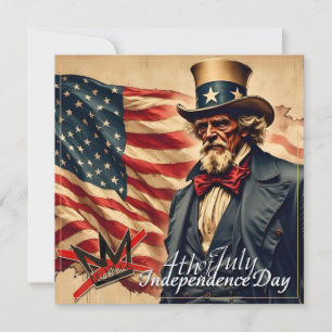 No Kings Uncle Sam Independence Day Art Card
