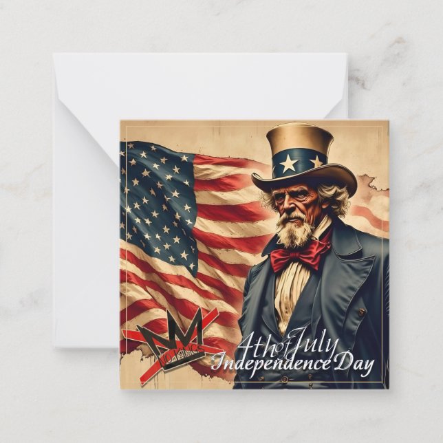No Kings Uncle Sam Independence Day Art Card (Front)