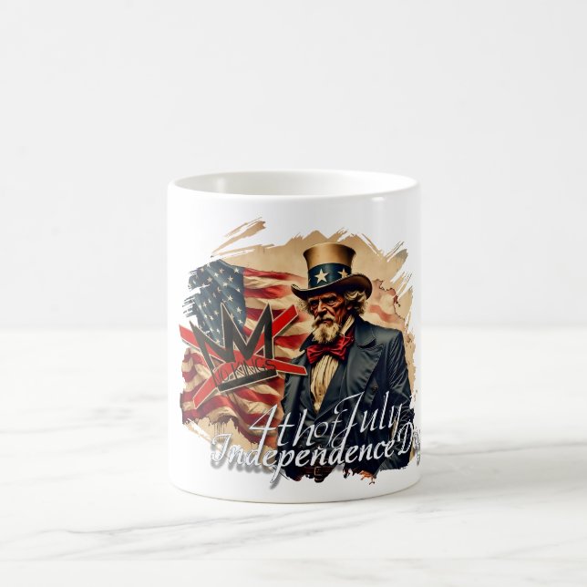 No Kings Uncle Sam Independence Day Art Coffee Mug (Center)