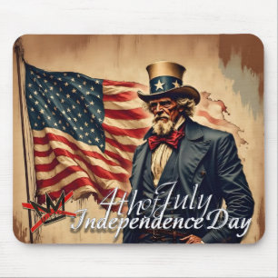 No Kings Uncle Sam Independence Day Art Mouse Pad