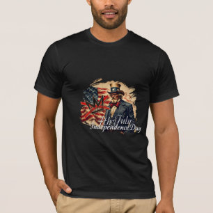 No Kings Uncle Sam Independence Day Art T-Shirt