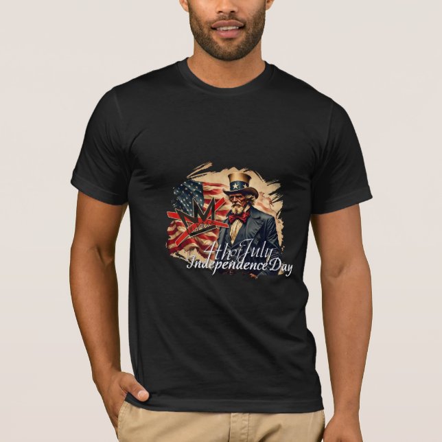 No Kings Uncle Sam Independence Day Art T-Shirt (Front)