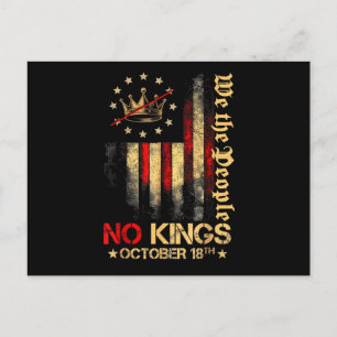 No Kings Vintage America Flag 1776 October 18 Postcard